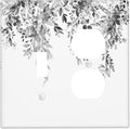 Wallplates Grey Floral Plant Eucalyptus Leaf Flower 1 Toggle 1 Duplex Switch Plate Electrical Gfci Faceplate Decorative Light Switch Covers For Bed Room Living Room Decor