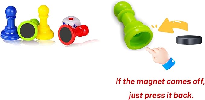 KIDAMI Mini Magnetic Ludo Travel Board Game Set, Folding Design and Light-Weight, Gift for Kids Toddlers (7.64 × 7.64 inches)