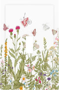 Colorful Butterfly Floral Plants Flower Vine Decorative Light Switch Cover 1 Gang Single Toggle Device Electrical Faceplate Switchplates Decorator Outlet Wall Plate for Bed Room Living Room Decor