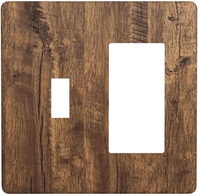 Rustic Old Wood Brown Crack Tree Tumor Print Outlet Covers 1 Toggle 1 Rocker Combination Decorative Wall Plate Electrical Switch Plates Light Switch Cover Plate for Farmhouse Home Decor