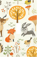 Cute Woodland Animals 1-Gang Toggle Light Switch Plate, Forest Trees Mushrooms and Berries Decorative Wall Plate for Boys & Girls Bedroom