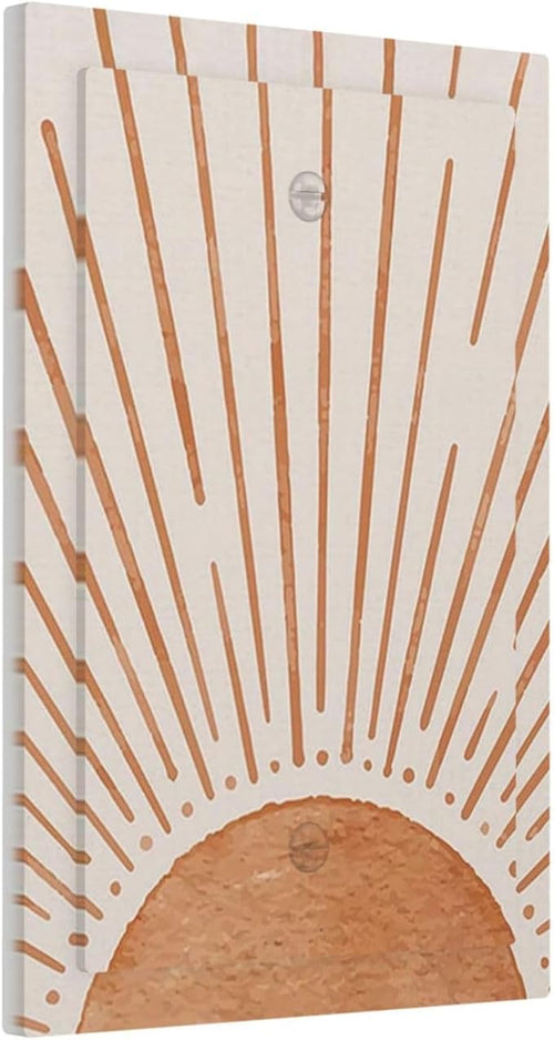 1-Gang Electric No Device Blank Wallplate Boho Orange Vintage 70s 60s Beige Sunrise Sunset Mid Century Minimalist Abstract Art 50s Sun Jumbo Size Outlet Light Switch Decorative Face Switchplate Cover
