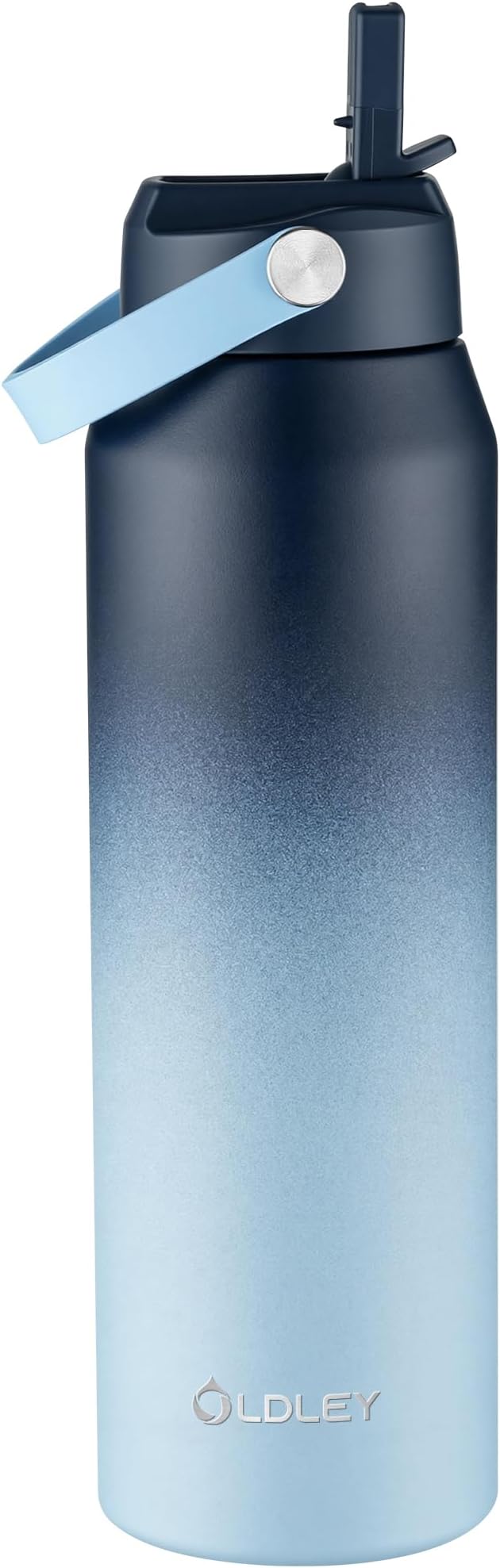 Oldley 32oz Insulated Water Bottle with Straw, Stainless Steel Water Bottle for Sports, Travel, School, BPA-Free Sports Bottles for Adult Kids, Leak-Proof, Blue Gradient