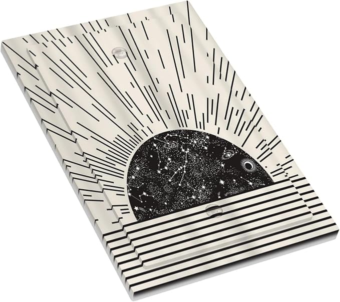 Mid Century Boho Sun Abstract Black Sunrise Horizon 1 Gang Light Switch Covers No Device Wall Plate Decorative Blank Switchplate Electrical Faceplate for Kitchen Bathroom Bedroom Decor