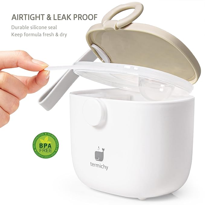 Termichy Baby Formula Dispenser, Portable Formula Dispenser Container with Scoop and Carry Handle for Travel Outdoor Activities for Baby Infant, 500ml 2Pack