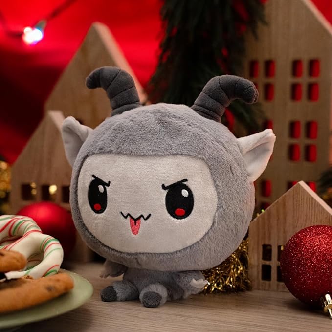 TeeTurtle Cloudheads Krampus Plush - 5-Inch Holiday Stuffed Animal with Embroidered Details - Soft Cuddly Plush Toys for Kids, Teens, and Adults