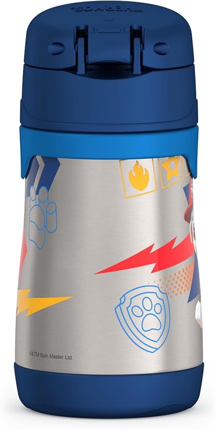 THERMOS Vacuum Insulated Stainless Steel 10oz Straw Bottle, PAW PATROL BOY (Pack of 3)