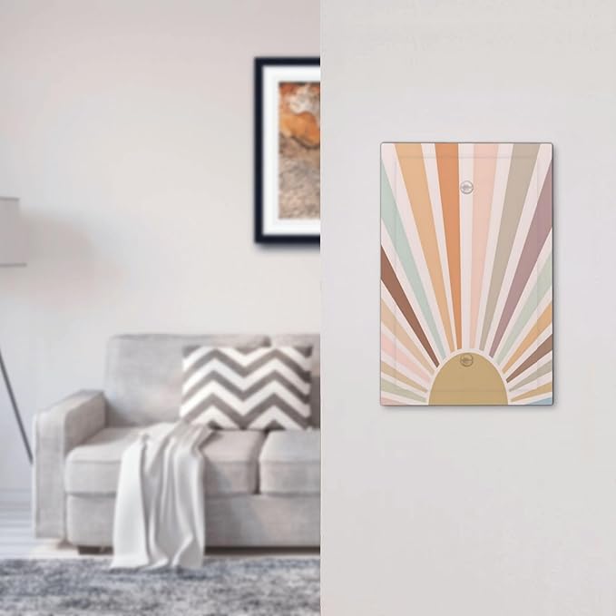 Boho Sun Rainbow Retro Aesthetic Abstract Art Sunrise Sunset Light Switch Cover Plate 1 Gang No Device Blank Electrical Wall Plates Faceplate Decorative Switch Plate Covers for Kids Room Bedroom Decor