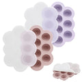 PandaEar 2 Pack Cloud Silicone Baby Food Freezer Tray with Lids, 1oz Measurement Markings for Precise Portioning, BPA Free Storage Containers for Homemade Purees, Breast Milk & Snacks (Pink/Purple)
