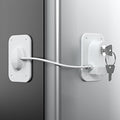 RORMGO Refrigerator Lock 2 Packs, Fridge Lock with Silicone Wire Protection Fridge Locks for Kids Easy to Use and Install Cabinet Locks with Key, White