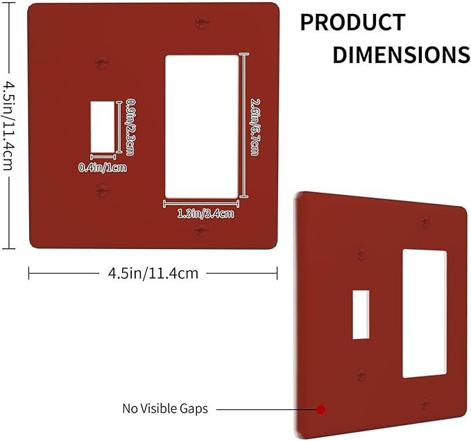 Brown 2 Gang Combination Light Switch Cover Decorative 1-Toggle 1-Decorator Wall Plate Electrical GFCI Combo Receptacle Faceplate