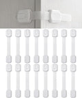 Bates- Child Safety Strap Locks, 16 Pack, White, Baby Cabinet Locks with Adjustable Strap Length