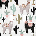 Playful Llamas & Cactuses Desert Pattern Double Toggle Switch Cover - 2-Gang Standard US Size Bohemian Desert Animals Light Switch Covers for Boys & Girls Bedroom Playroom Decor