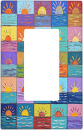 Sunrise Single Rocker Wall Plate Decorative 1 Gang Light Switch Covers Electrical Switchplate Home Decorate Faceplat for Bathroom Bedroom Kitchen Room 4.5 x 2.76 Inch