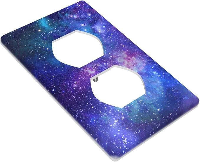 Space Galaxy Outlet Covers Decorative Electrical Outlets Duplex Outlet 1-Gang Wall Plate Receptacle Wall Outlet Cover