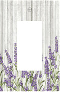 Rustic Wooden Plank Lavender 1 Gang Light Switch Cover Single Rocker Decorative Receptacle Outlet Covers GFCI Electrical Faceplate Switchplate for Bedroom Bathroom Kitchen Art Decor