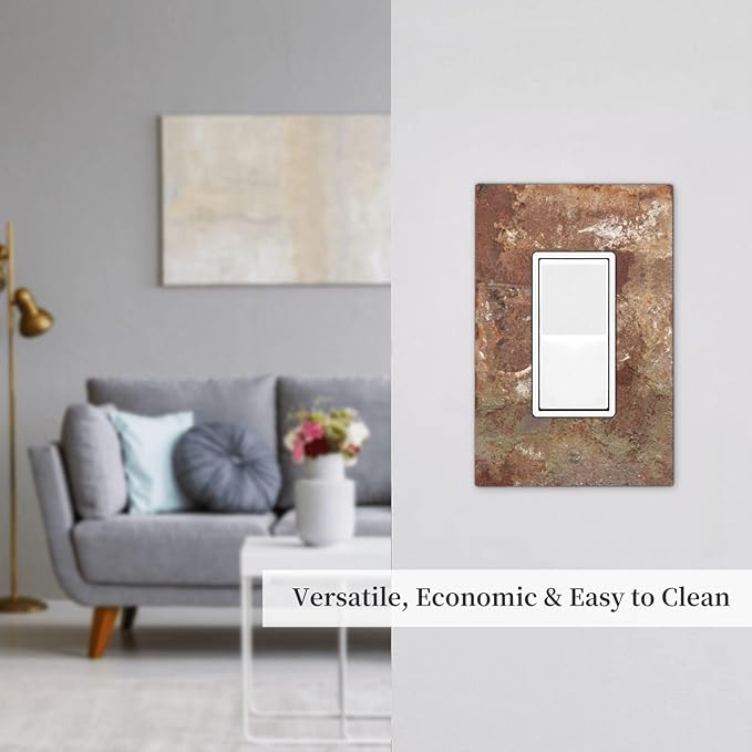 Decorative Outlet Covers Shabby Old Aged Rusty Antique Brass Metal 1 Gang Single Rocker Light Switch Cover Plate Wall Plates Gfci Faceplate For Farmhouse Cabin Decor