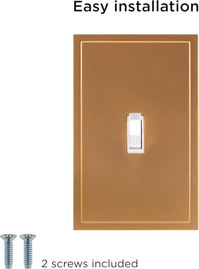 UltraPro Screwless Toggle Switch Wallplate, 1-Gang – Modern Snap-On Cover, Child-Safe, Durable Polycarbonate, Easy DIY Installation, Brushed Bronze, 85749