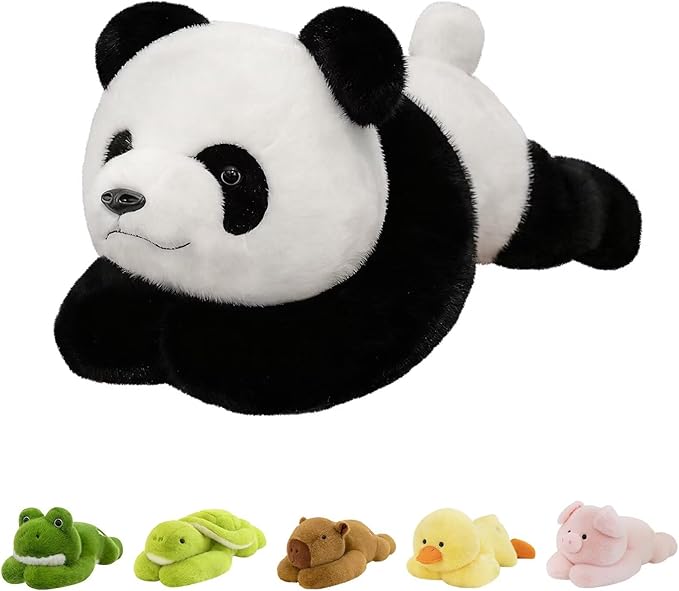 QUIRAI Weighted Stuffed Animals Panda Plush, 24" | 3.3 lb Panda Stuffed Animal, Pillowfort Weighted Plush Animals & Cute Plushies Gifts for Kids Adults