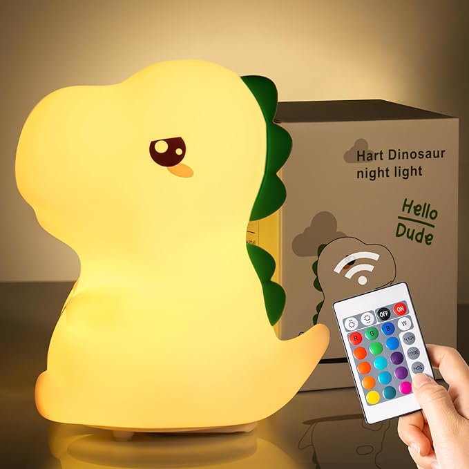 OneFire Dinosaur Toys for Kids 3-5,16 Colors+Silicone+Dimmable+12 Hr Use Night Light for Kids Night Light,Toys for 3-8 Year Old Boy,Toddler Birthday Gift,Dinosaur Room Decor for Boys,Girl,Baby,Toddler
