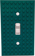 Brick Wall Plate, Single Toggle Light Switch Cover for Kids Bedroom, Game Room, 1-Gang (Dark Green)