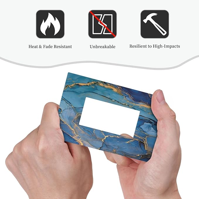 Blue Marble Single Rocker Outlet Wall Plate Decorative 1 Gang Light Switch Cover Modern Ombre Watercolor Ink Art Decora Electrical Gfci Switchplate for Kitchen Bathroom Home Decor