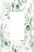 Boho Green Eucalyptus Leaf Floral Plants Flowers Decorative Outlet Covers 1 Gang Single Rocker Light Switch Cover Plate Wall Plates GFCI Faceplate for Bed Room Living Room Decor