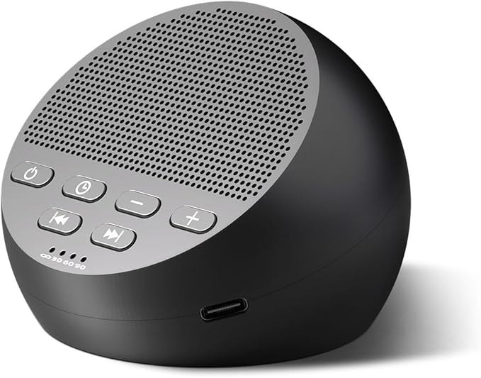 Portable Sound Machine White Noise Machine Nonstop 30 Soothing Sounds for Baby Kids Adults Pink Noise Sleep Machine 36-Level Vol Auto-Off Timer Memory Function for Home Travel Office