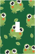 Cute Green Frogs 1-Gang Toggle Light Switch Plate, Whimsical Frog Decorative Wall Plate for Kids Bedroom