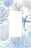 Coastal Blue Coral & Starfish Single Rocker Switch Cover - 1-Gang Standard US Size Watercolor Ocean Treasures Light Switch Covers, Serene Underwater Garden for Beach House Decor