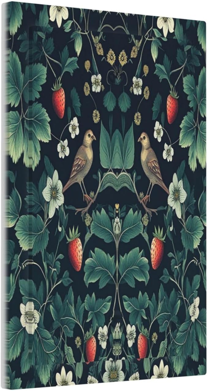 Light Switch Cover Plate Strawberry Birds Flowers Plant Morris Floral 1 Gang No Device Blank Electrical Wall Plates Faceplate Decorative Switch Plate for Bedroom Farmhouse Decor