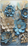 Decorative Art Light Switch Covers Blue and Creamy Floral 1 Gang No Device Blank Switchplate Electrical Faceplate for Home Decor
