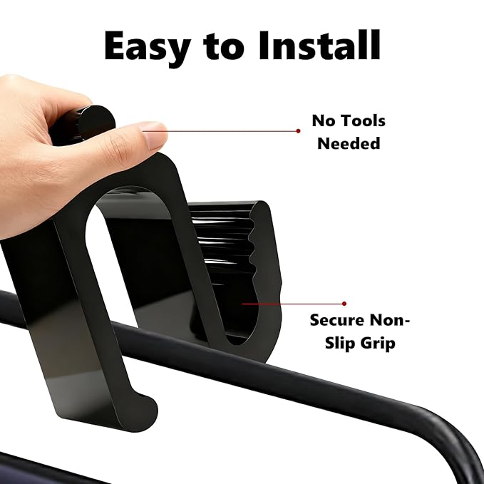 Universal Wagon Accessories, Upgraded Side Hooks with 30kg Load Capacity - Sturdy Stroller Hooks & Space-Saving Travel Organizer for All Stroller Wagon(4PCS)