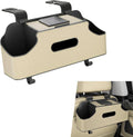 1 PC Car Seat Back Organizer, Multi-Function Tissue Storage Box with 2 Drink Cup Holders, Hanging Kids and Travel Accessories, Universal for Water Cup Phone Umbrella Bag (Beige)