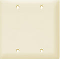 ENERLITES Double Blank Device Wall Plate, Gloss Finish, Standard Size 2-Gang 4.50" x 4.57", Polycarbonate Thermoplastic, 8802-LA, Light Almond