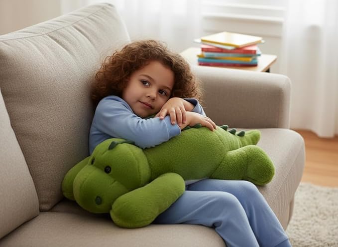 FoxVilla Weighted Stuffed Animals, Large Weighted Plush Stuffed Animals for Adults, Cute Soft Weighted Plush Throw Animal Pillow Toy, Birthday Gifts for Adults Kids (Dinosaur, Large)