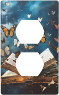 Decorative Art Light Switch Covers Butterflies from the Book 1 Gang Single Duplex Outlet Wall Plate Switchplate Electrical Faceplate for Home Decor