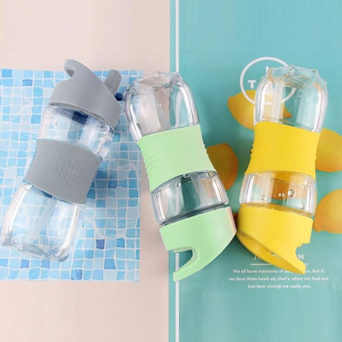 Sivaphe Clear Water Bottle with Straw 12 oz Portable Tritan Transparent Sports Drinking Bottle for School Girls Boys Yellow