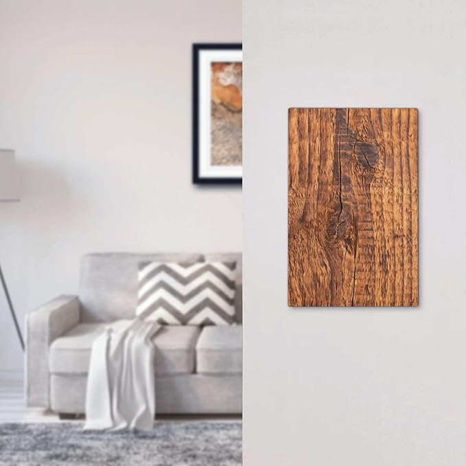 Brown Wood Grain Rustic Natural Burl Print Light Switch Cover Plate 1 Gang No Device Blank Electrical Wall Plates Faceplate Decorative Switch Plate Covers for Farmhouse Home Decor