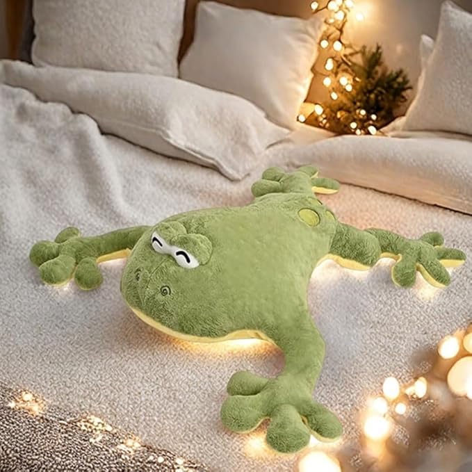 Giant Frog Stuffed Animal Plush, Soft Large Frog Plush, Kawaii Big Stuffed Green Frog Pillow for Kids Children (47.2in)