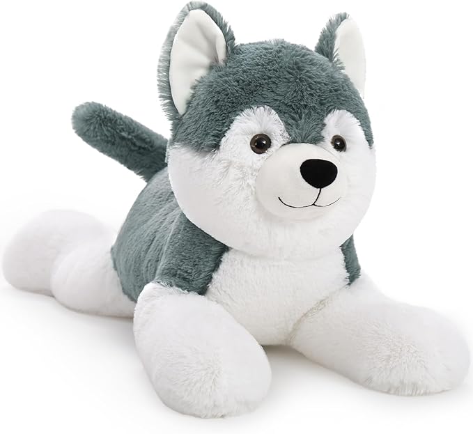 MorisMos Husky Stuffed Animal 28" Dog Stuffed Animal Husky Plush Stuffed Puppy Toy Dogs for Kids Stuffed Animals Plushie Dog Pillow Gift for Kids Boys Girls Birthday Christmas