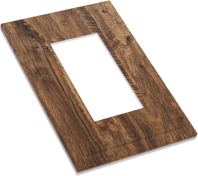 Rustic Old Wood Brown Crack Tree Tumor Print Decorative Outlet Covers 1 Gang Single Rocker Light Switch Cover Plate Wall Plates GFCI Faceplate for Farmhouse Home Decor