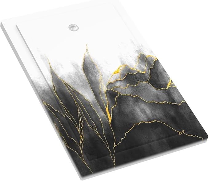 Light Switch Cover Plate Black And Gold Marble White Golden Leaves 1 Gang No Device Blank Electrical Wall Plates Faceplate Decorative Switch Plate for Bedroom living Room Decor