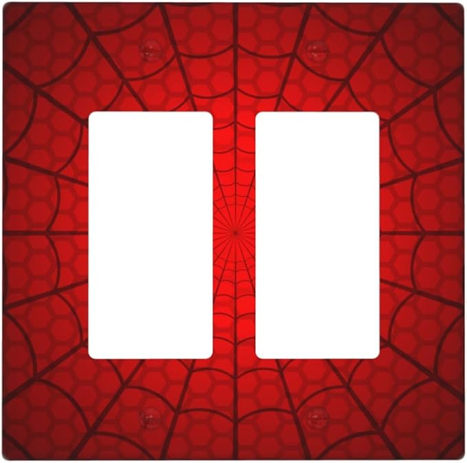 Spider Web Double Gang Rocker Decorative Light Switch Cover, 2-Gang Wall Plate Outlet Cover