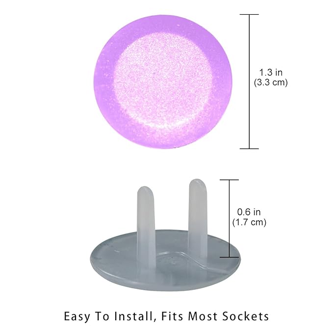 Pure Light Purple Violet Color Pattern Outlet Covers Baby Proofing - Plug Covers for Electrical Outlets, Child Proof Socket Covers, Baby Safety Products for Home, Office