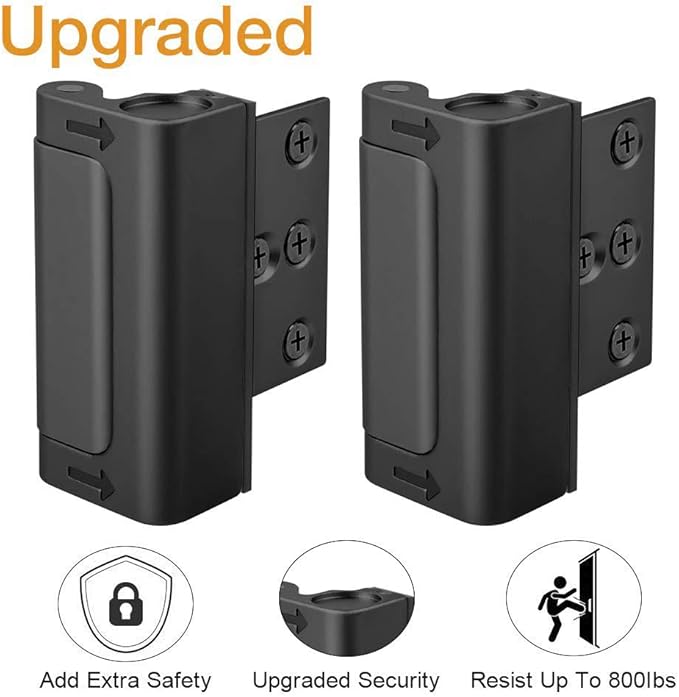 Home Security Door Reinforcement Lock - Child Proof Locks for Front Door Safety, Withstand 800 lbs Top Flip Latch for Inward Swinging Door
