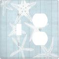 Beach Starfish Vintage Wood Rustic Country Ocean Wallplates 1 Toggle 1 Duplex Switch Plate Electrical GFCI Faceplate Decorative Light Switch Covers for Farmhouse Kids Room Decor