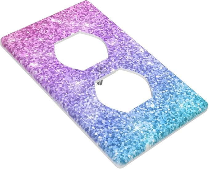 Pink Blue Mermaid Outlet Covers Decorative Electrical Outlets Duplex Outlet 1-Gang Wall Plate Receptacle Wall Outlet Cover