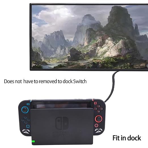 GUTIAL Accessories Bundle for Nintendo Switch - Cute Kawaii NS Accessories kit for Grils Boys Kids with Travel Carrying Case and Cartoon Dockable Cover Case, Screen Protector, Stand - Black