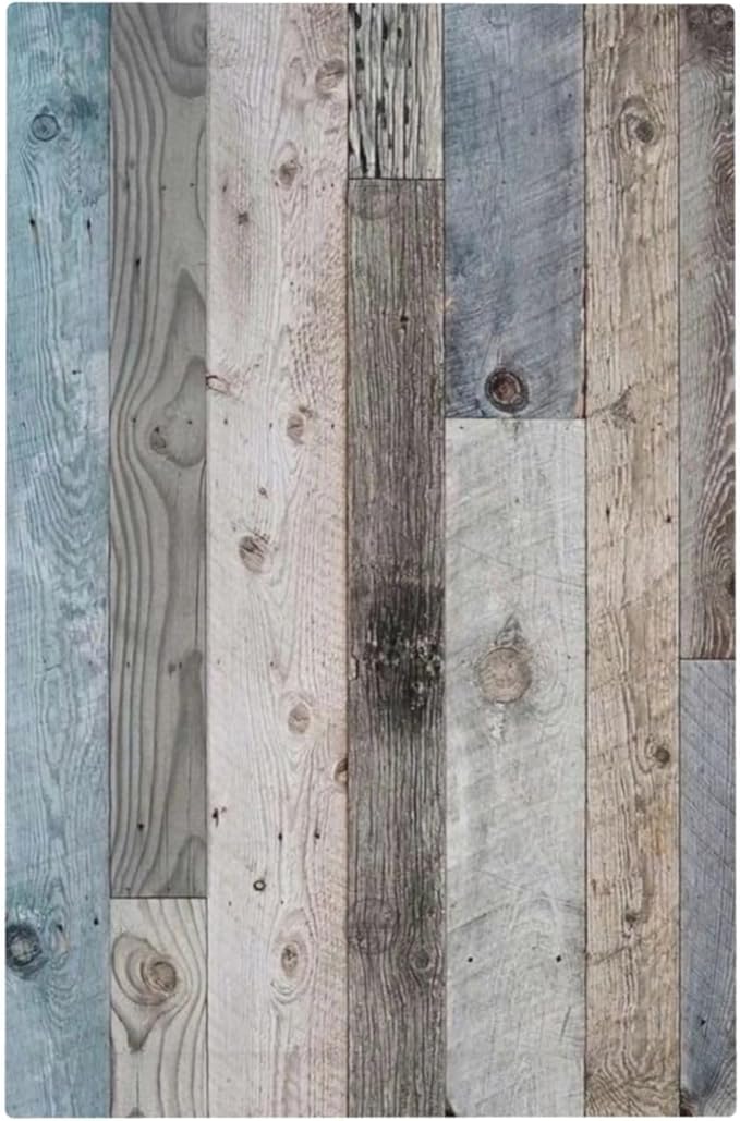 Decorative Blank Receptacle Outlet Covers Vintage Rustic Country Wood Aqua Teal Wood Blue Wooden Board Kitchen 1-Gang No Device Light Switch Mid Size Electrical Face Wall Plate Unused Outlets/Switches